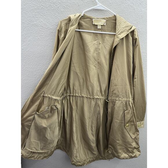 Michael Kors Womens Jacket Size Small Gold Zip Up Hooded Adjustable - Picture 4 of 10